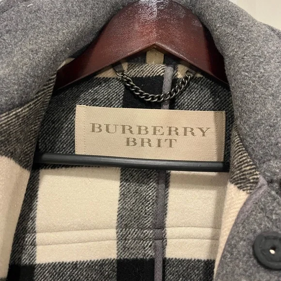 Burberry Brit Charcoal Pea Coat - Picture 2 of 11
